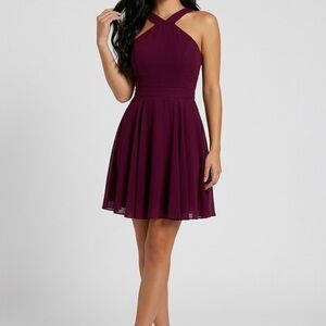 Lulu's Burgundy Prom Dress, HOCO, Evening Wear